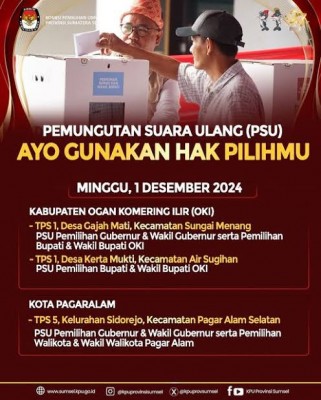 KPU OKI Umumkan PSU di Dua TPS Kecamatan…