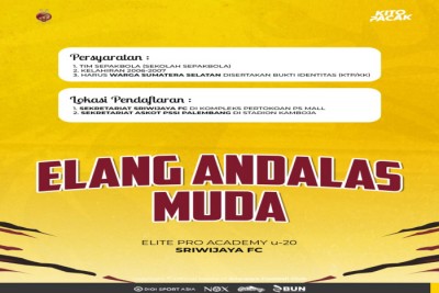 Pendaftaran EPA SFC U-20 Dibuka, Sriwijaya…