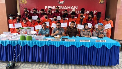 Polda Sumsel Musnahkan Narkoba Senilai Rp 2,2 Miliar, 37 Tersangka Diamankan