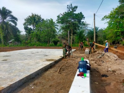 Satgas TMMD Bahu Membahu Bangun Sarana Lapangan…